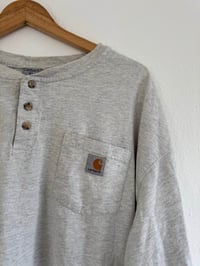 Image 3 of Vintage Carhartt - Grey Henley Long Sleeve T-Shirt