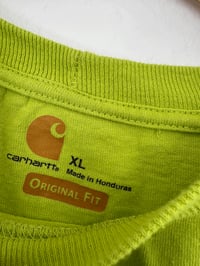 Image 4 of Vintage Carhartt - Lime Green Heavyweight Pocket Logo T-Shirt