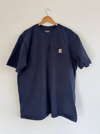 Image 1 of Vintage Carhartt - Navy Blue Heavyweight Pocket Logo T-Shirt