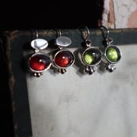 Image 2 of Oval garnet drop earrings 