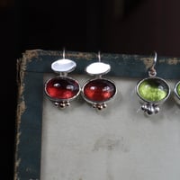 Image 3 of Oval garnet drop earrings 