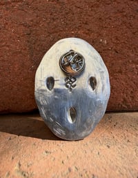 Image 3 of WL&A Handmade Old Style Repoussé Coin Pin - Carico Lake Turquoise - Size 1.75" x 1.25" (1)