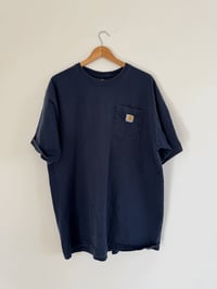 Image 1 of Vintage Carhartt - Navy Blue Heavyweight Pocket Logo T-Shirt- XL Tall