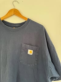 Image 4 of Vintage Carhartt - Navy Blue Heavyweight Pocket Logo T-Shirt- XL Tall