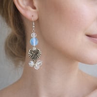 Image 1 of Blue Flash Heart Earrings