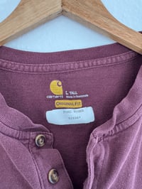 Image 2 of Vintage Carhartt - Burgundy Henley Short Sleeve T-Shirt