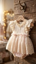 The Catalina: Vintage Rose & Ivory Lace Heirloom Romper
