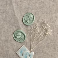 Image 9 of Handmade wax seal - hydrangea | PACK of 10