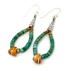 Turquoise Jacla Earrings (Deep Green and Shell)