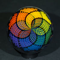 Image 1 of Rainbow Reticello Pinwheel Marble
