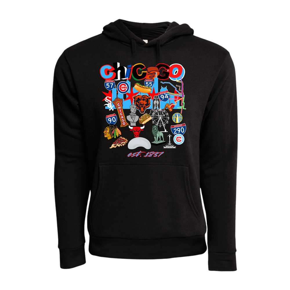 Image of BLACK COLLAGE HOODIE