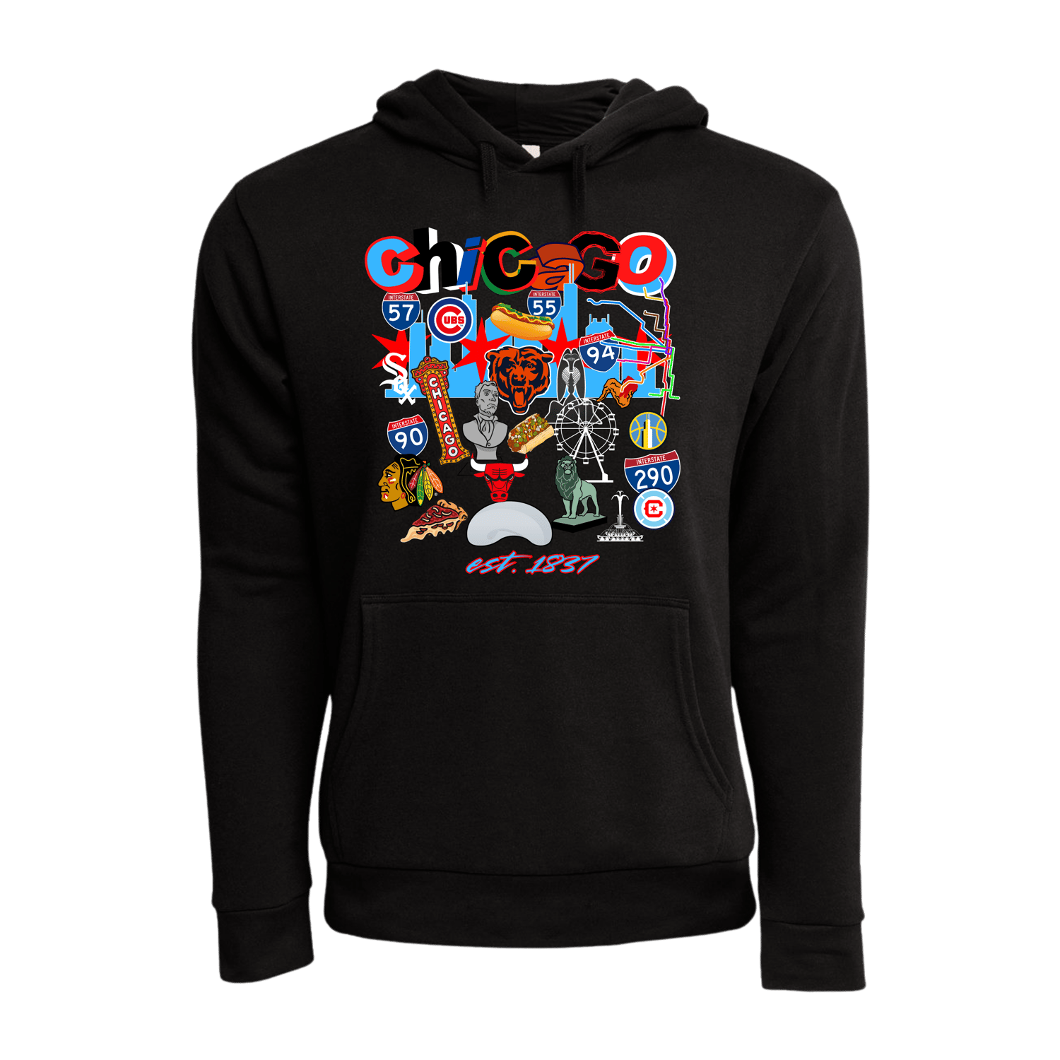 Image of BLACK COLLAGE HOODIE