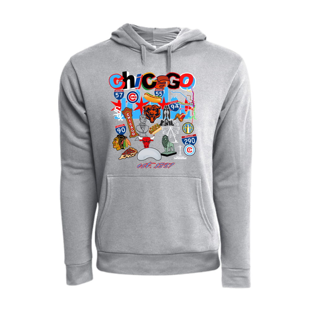 Image of GREY COLLAGE HOODIE