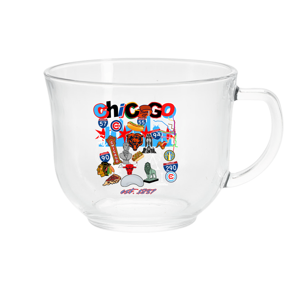 Image of  CHICAGO COLLAGE CLEAR MUG