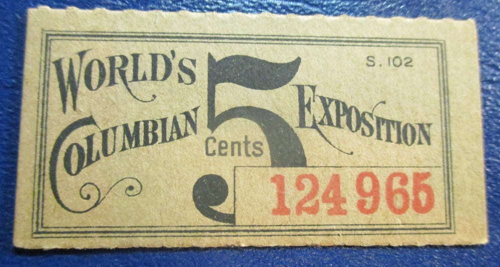 A SECOND PAIR OF S. 102 COLUMBIAN TICKETS. NOT TERRIBLY RARE BUT ALL STAND TICKETS ARE GETTING TOUGH