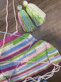 Image 4 of Multicolor Crochet Halter Top With Earrings Set