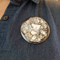 Image 1 of Coyolxauhqui Moon Goddess illustrated pin