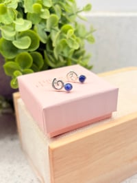 Cornflower Petal Swirl Droplet Stud