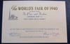 VERY RARE 1940 NEW YORK WORLD'S FAIR ADMISSION TO OPENING OF 2ND YEAR OF EXPO--& AN EARLY SAMPLE  