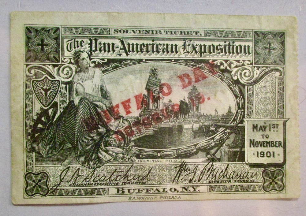 TICKET FOR BUFFALO DAY AT THE 1901 PAN AMERICAN EXPO IN BUFFALO