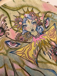 Image 1 of Amelie original on round wood panel 