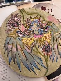 Image 2 of Amelie original on round wood panel 