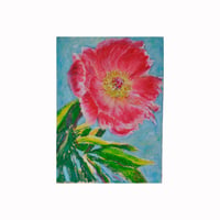 Image 1 of Peony - oil pastel drawing on paper
