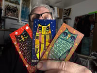 Tiny Free Verse Owls / 3-Piece Micro Art Set & Zine Series, Vol. 2 / #38 of 65