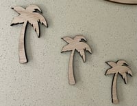 Image 2 of Tropical Palm Tree Wooden Wall Decor – Minimalist Beach House Wall Art Set (3 Pieces)