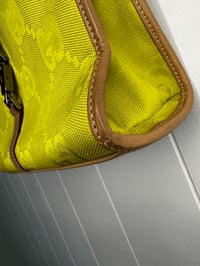 Image 5 of Vintage Authentic Gucci GG Neon Yellow Green Top Handle Jackie Bag
