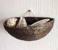Image 6 of Handmade Sculptural Wall Pocket | Wall Hanging Paper Mache Bowl