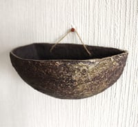 Image 1 of Handmade Sculptural Wall Pocket | Wall Hanging Paper Mache Bowl