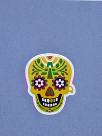 Image 2 of Day of the Dead Calaca Sticker, Mexican Skull Decal, water bottle Calavera