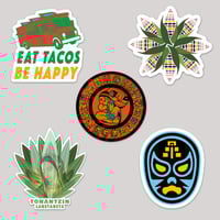 Image 4 of Day of the Dead Calaca Sticker, Mexican Skull Decal, water bottle Calavera