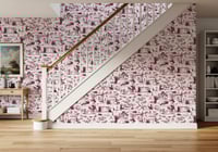 Image 8 of 'Toile du Boys' Wallpaper Roll – Dark Pink – 10m