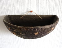 Image 3 of Wall Hanging Paper Mache Bowl | Handmade Sculptural Wall Pocket | Organic Wabi Sabi Art