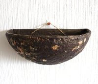 Image 1 of Wall Hanging Paper Mache Bowl | Handmade Sculptural Wall Pocket | Organic Wabi Sabi Art