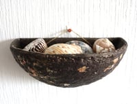 Image 9 of Wall Hanging Paper Mache Bowl | Handmade Sculptural Wall Pocket | Organic Wabi Sabi Art