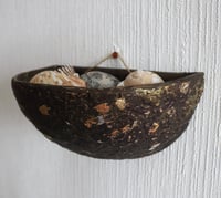 Image 6 of Wall Hanging Paper Mache Bowl | Handmade Sculptural Wall Pocket | Organic Wabi Sabi Art