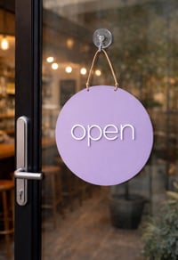 Image 1 of Open/Closed Acrylic Circle Sign