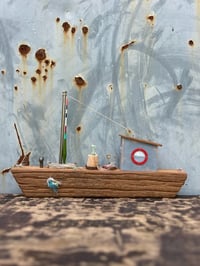 Image 2 of Blue Boat Driftwood Ship Alternative