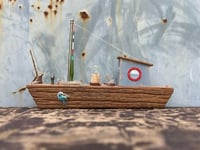 Image 3 of Blue Boat Driftwood Ship Alternative