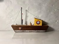 Image 1 of Yellow Boat Driftwood Boats Driftwood