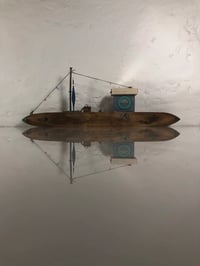 Image 1 of Blue Boat Driftwood Ships Alternative