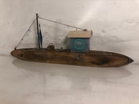 Image 2 of Blue Boat Driftwood Ships Alternative