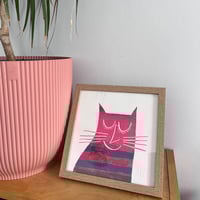 Image 5 of Happy Cat Screenprint - pink selection