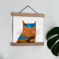 Image 4 of Happy Cat Screenprint orange options