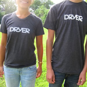 Image of Dryer logo T-shirt - white on charcoal