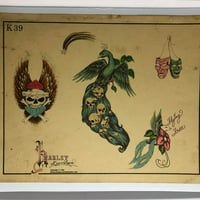 Image 1 of 1982 Spaulding & Roger’s 11x14 hand colored Harley Davidson production sheet 