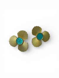 Image 2 of Boucles THEA émeraude metal